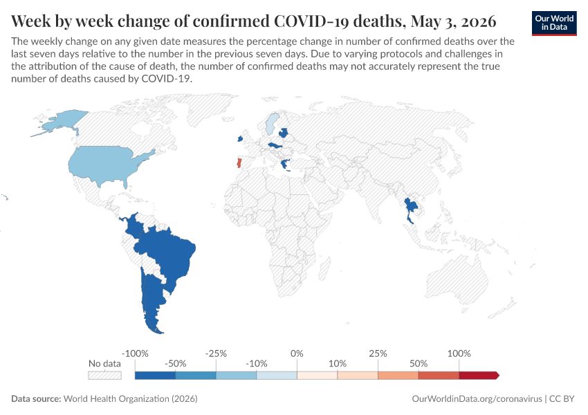 A thumbnail of the "Week by week change of confirmed COVID-19 deaths" chart